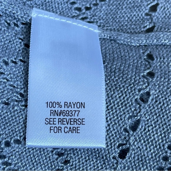 Croft & Barrow Pointelle Open Front Catdigan Sweater Women’s Size M Gray - Picture 7 of 7